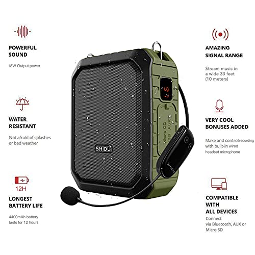 Amplificador de Voz con Micrófono Inalámbrico - 18W 4400mAh - Imagen 7