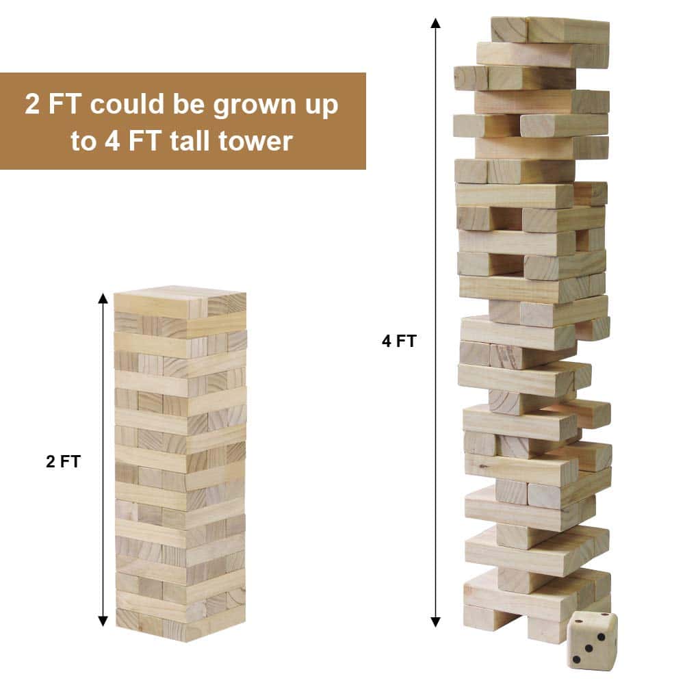 Juego de 54 piezas de bloques gigantes de torre de caída - Imagen 3