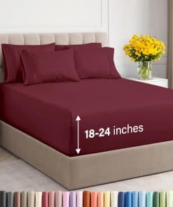 Juego de sábanas extra profundo - 6 -Borgoña