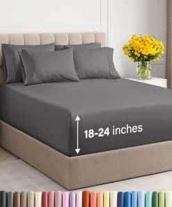 Juego de sábanas Cal King extra profundo - 6 piezas de