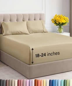 Juego de sábanas extra profundas Twin XL - -Beige