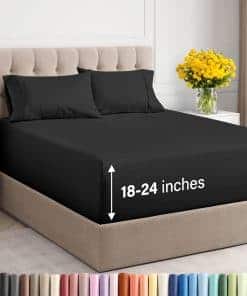 Juego de sábanas extra profundo Twin XL - -Negro