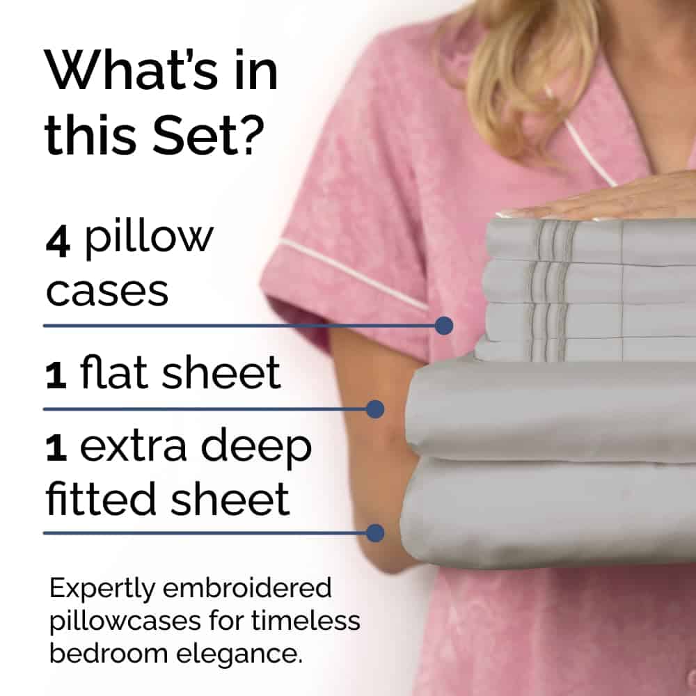 Juego de sábanas extra profundo - 6 -Gris Claro - Imagen 3