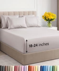 Juego de sábanas extra profundas Cal King - 6 piezas,