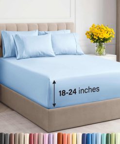 Juego de sábanas Extra Profundas Cal -Azul Claro