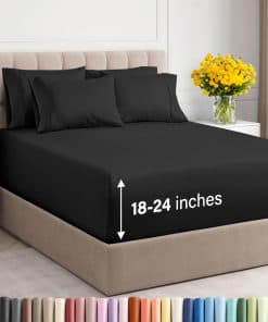 Juego de Sábanas Extra Profundas Cal -Negro