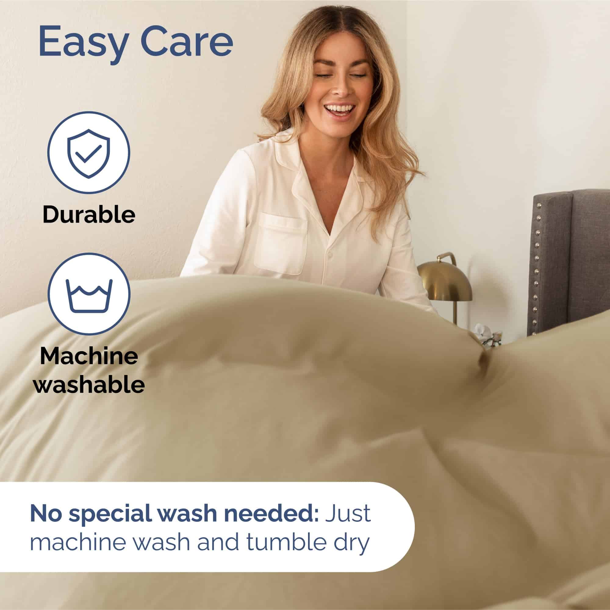 Juego de sábanas extra profundo King - 6 -Beige - Imagen 8