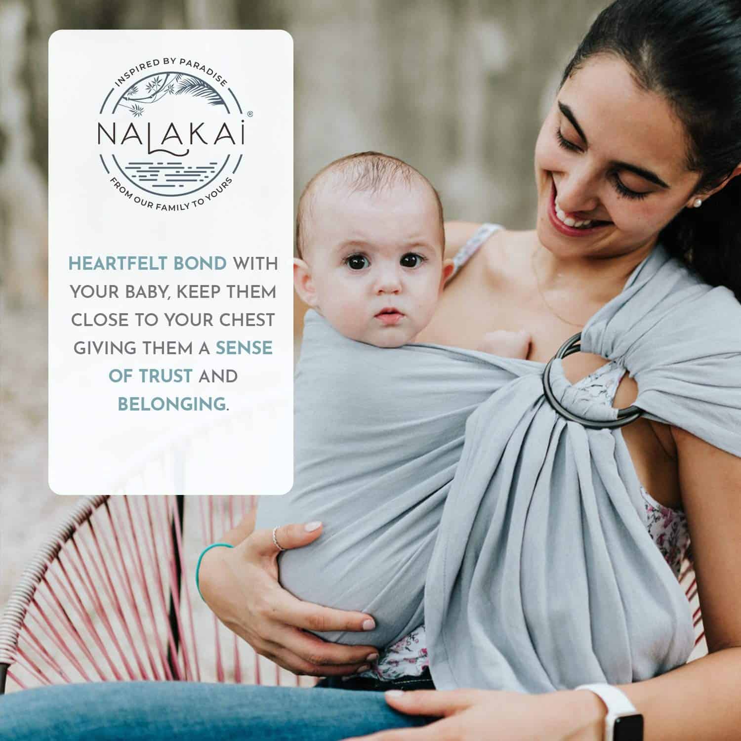 Fular portabebés Nalakai. Ecológico, suave fular de bambú y - Imagen 4