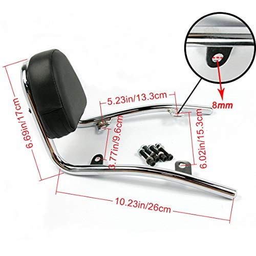 COPART Respaldo de pasajero cromado Sissy Bar para Honda - Imagen 7