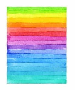 Manta de Franela de Patrón de Arcoíris Pintado QH 58 x 80