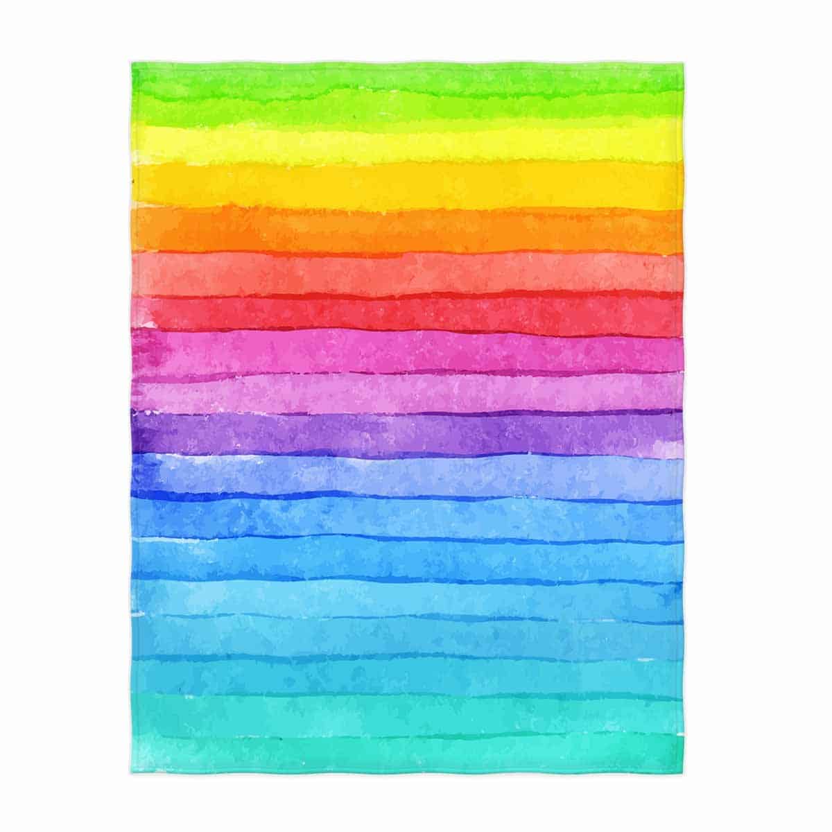 Manta de Franela de Patrón de Arcoíris Pintado QH 58 x 80