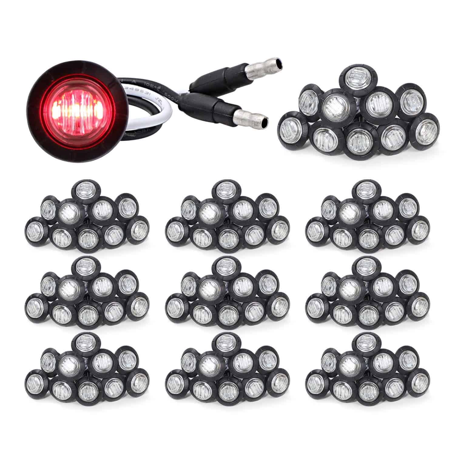 Meerkatt (Paquete de 100) Luz LED Roja de Marcador Lateral