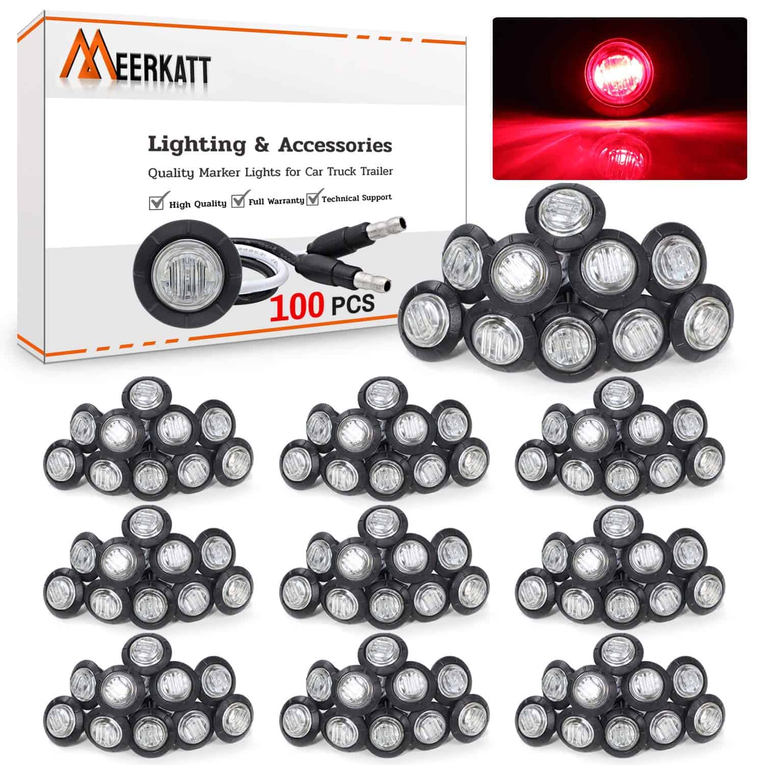 Meerkatt (Paquete de 100) Luz LED Roja de Marcador Lateral - Imagen 3