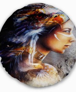 Designart Mujer con Caballo Blanco Águilas Lanzamiento Sala