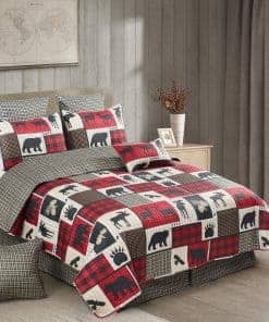 Juego de Colcha de Cabaña King de 3 Piezas Virah Bella -