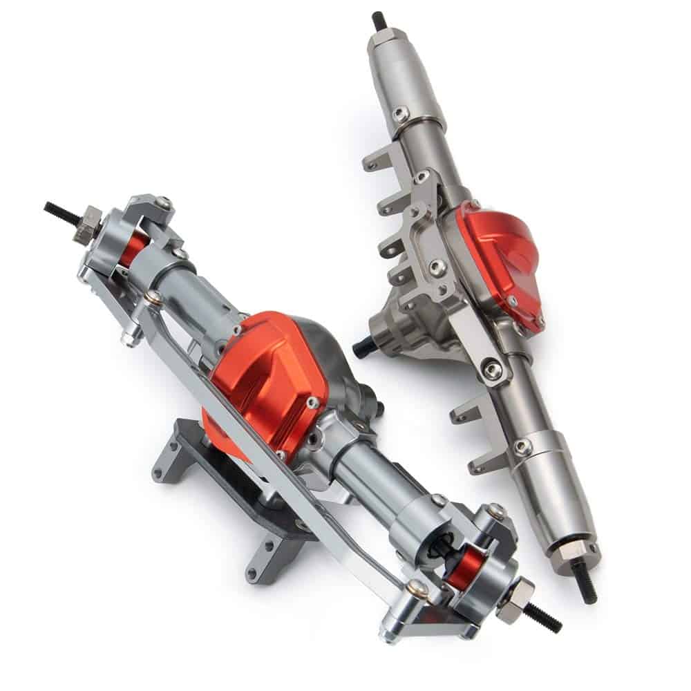 Juego de Ejes Delantero y Trasero de Aluminio CNC para 1/10