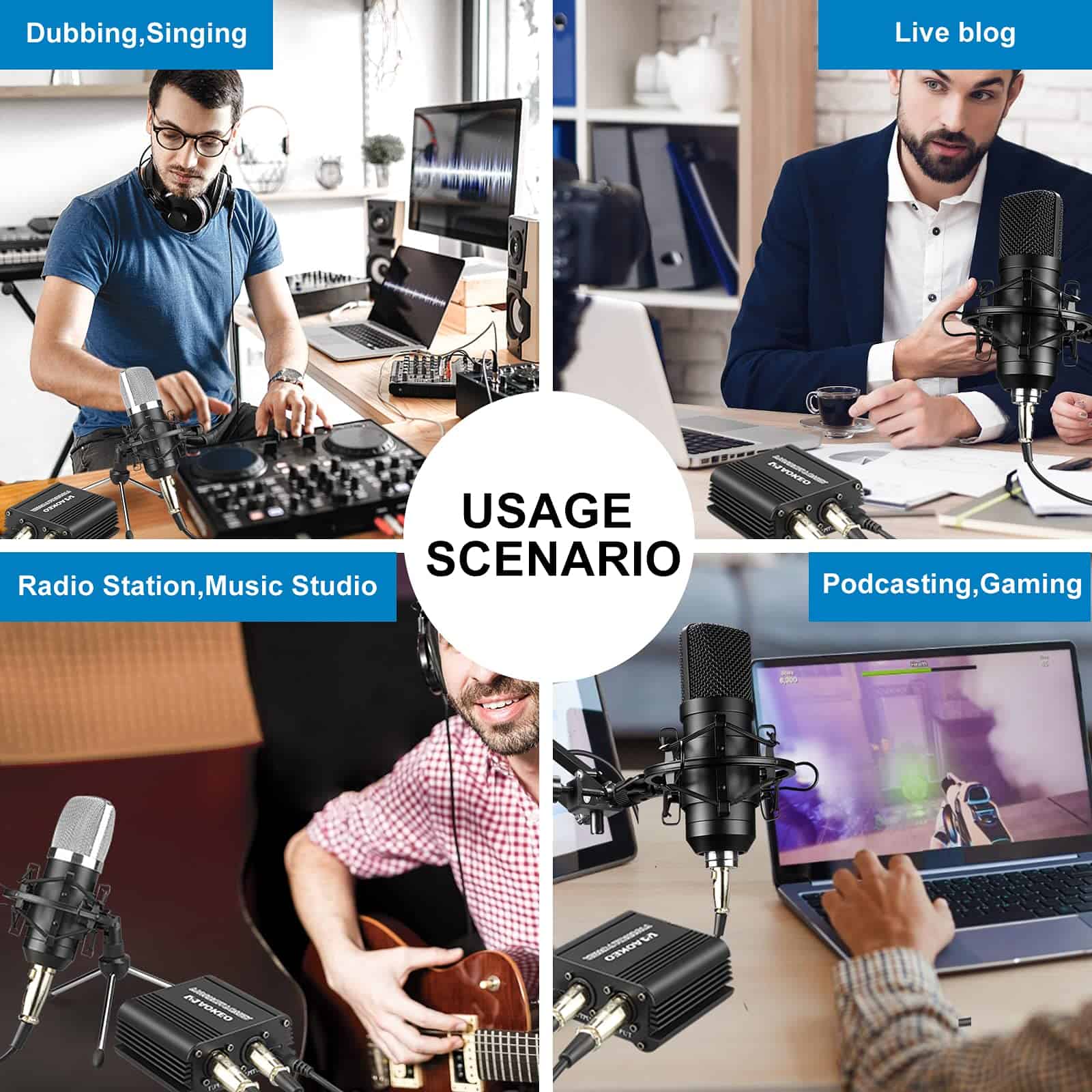 Fuente de Alimentación Phantom de 48V de 1 Canal Aokeo con - Imagen 8