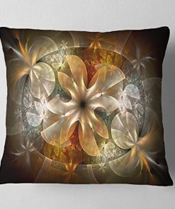 Designart Flor Fractal con Detalles Azules Funda de