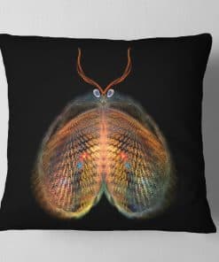 Designart Mariposa Fractal Amarilla Roja en la Oscuridad'