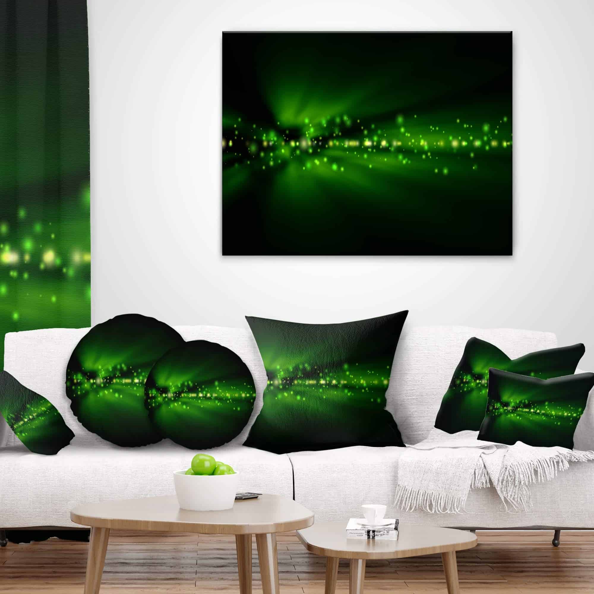 Designart Paisaje con luces verdes brillantes funda de - Imagen 4
