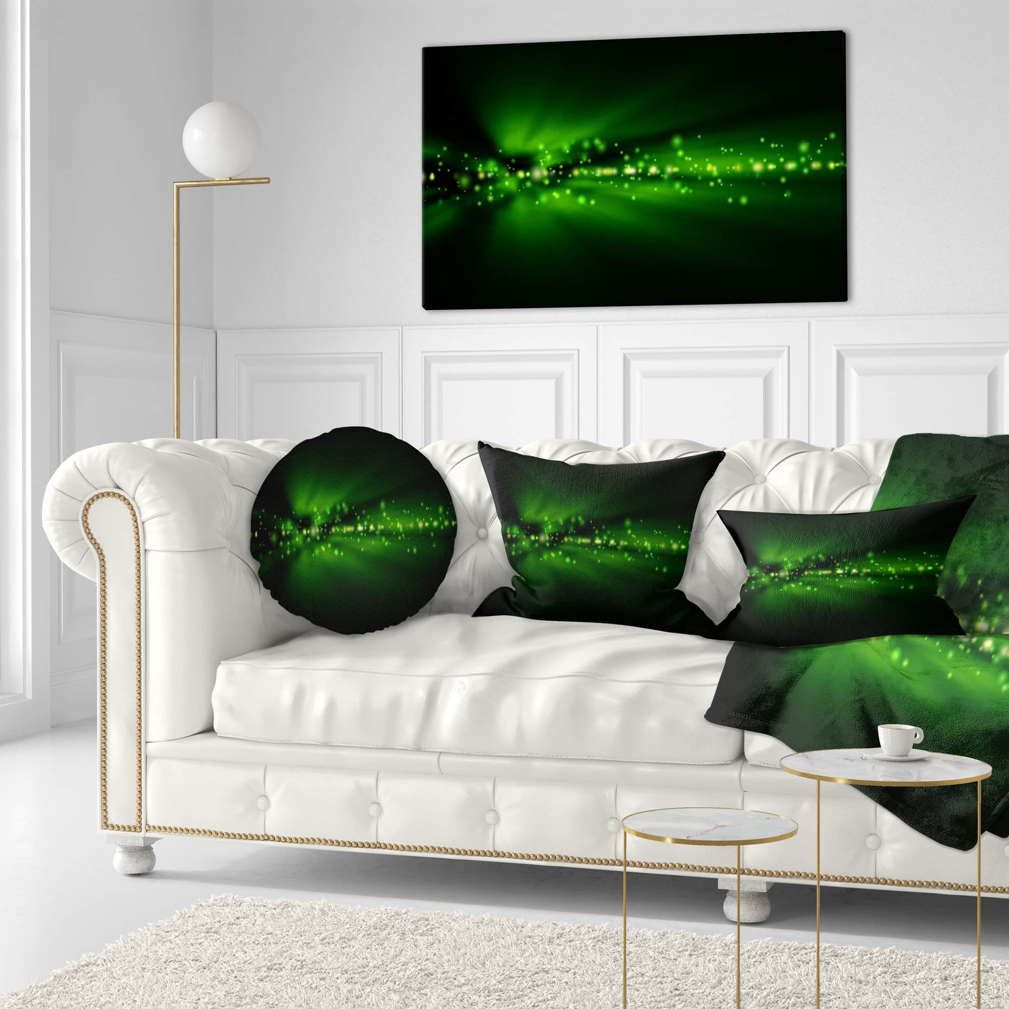 Designart Paisaje con luces verdes brillantes funda de - Imagen 3