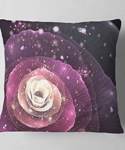 Almohada Decorativa de Flores Rosadas con Destellos para