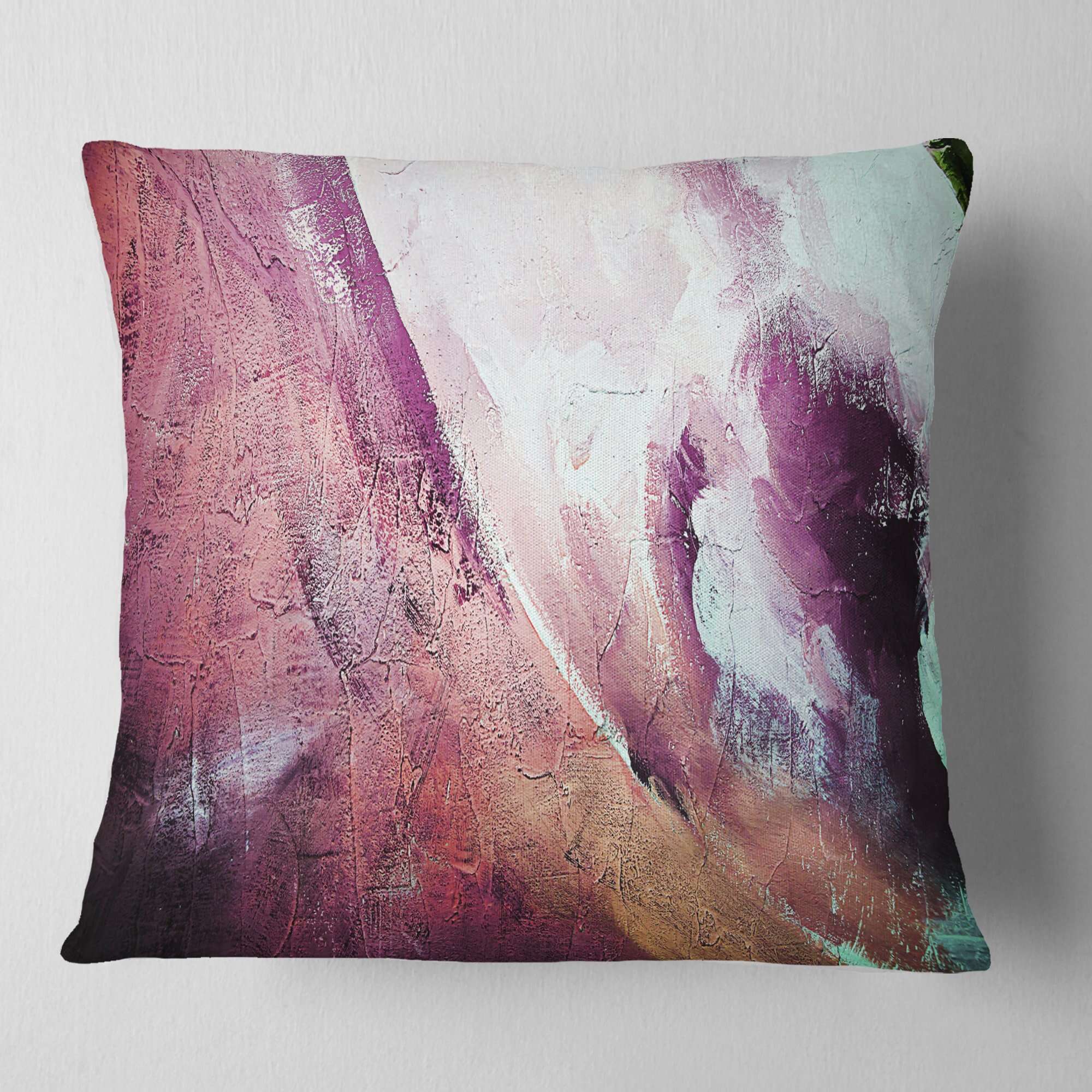 Fundas de Almohada Abstractas 'Textura Blanca y Morada' de