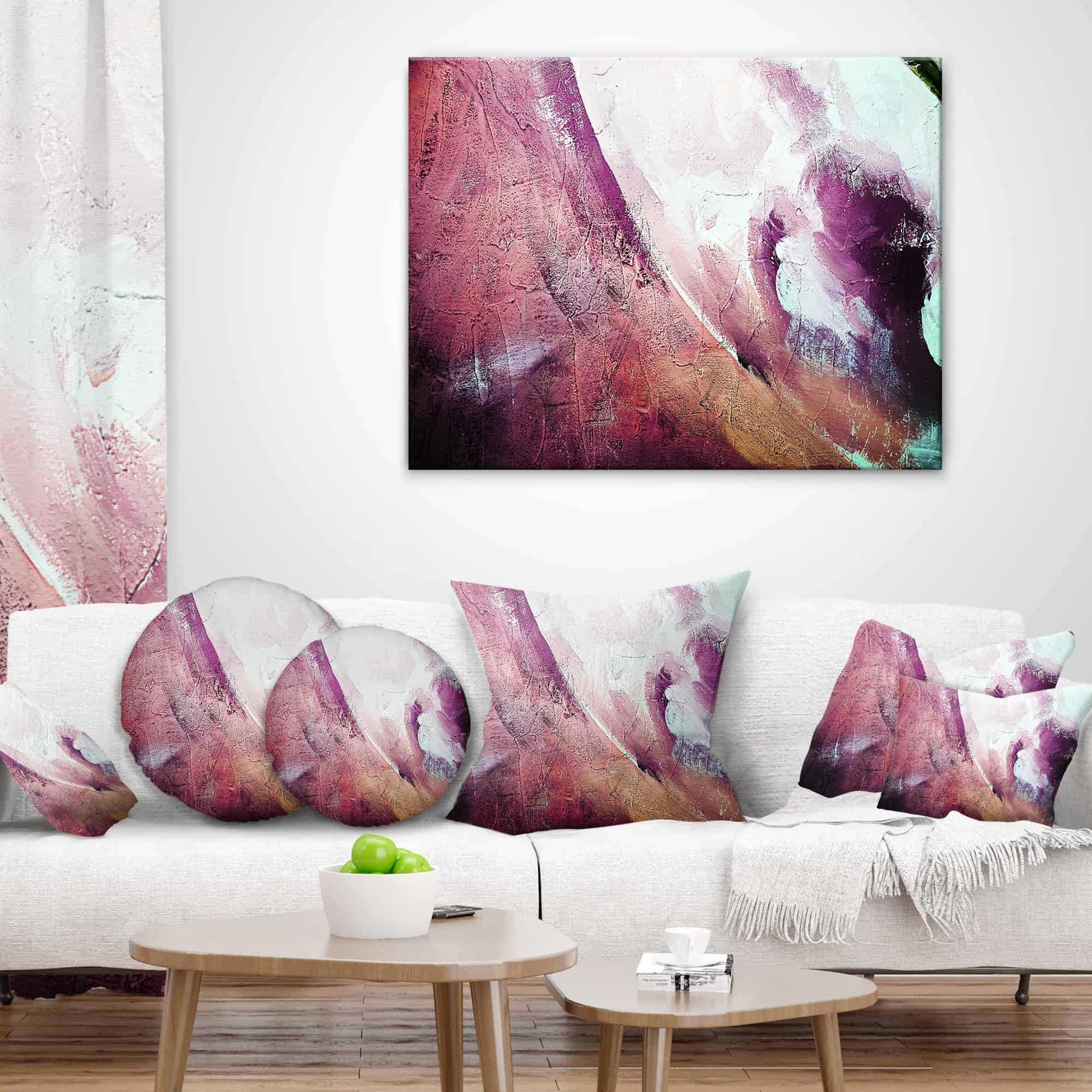 Fundas de Almohada Abstractas 'Textura Blanca y Morada' de - Imagen 4