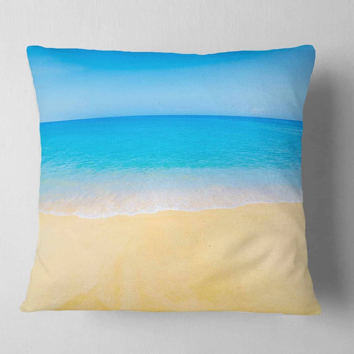 Almohada de decoración para sala, sofá, mar y cielo azul