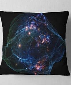 Almohada de decoración abstracta 'Blue Lights of Network'