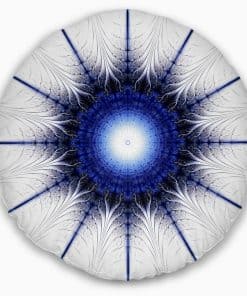 Almohada de Lanzar Moderna de Flores Digitales Azules