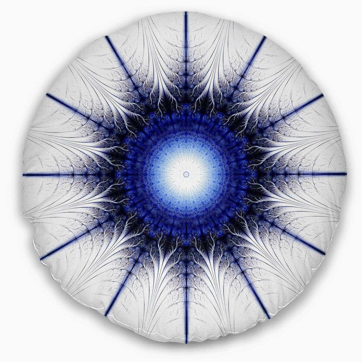 Almohada de Lanzar Moderna de Flores Digitales Azules