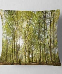 Cojín de Paisaje Fotografía de Bosque Verde para Sala de