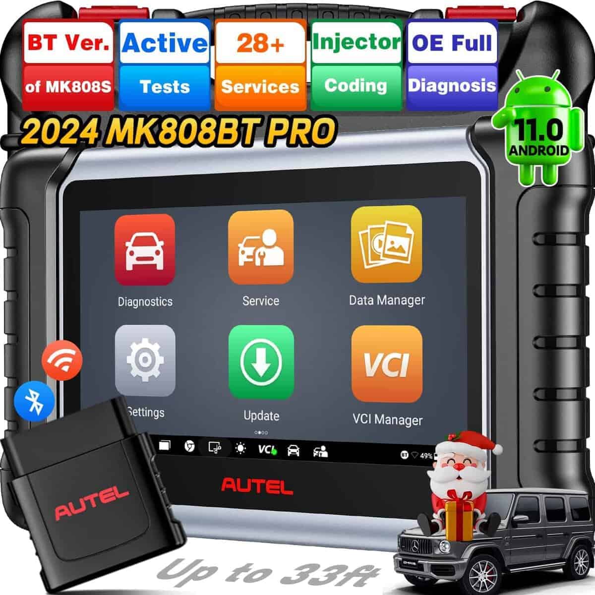 Autel Scanner MaxiCOM MK808BT PRO, 2024 OS 11 Full