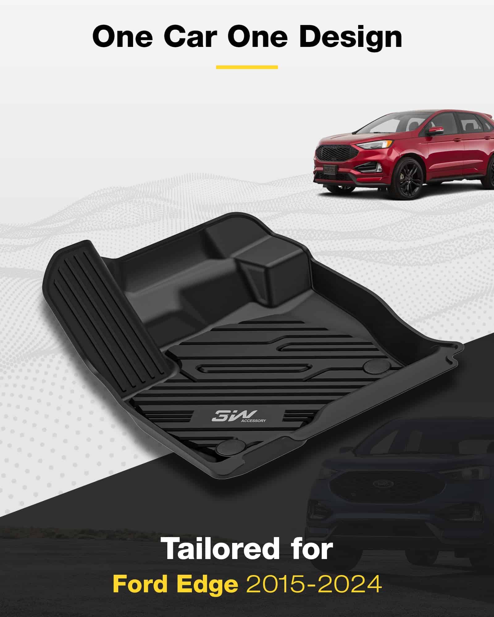 Tapetes para piso 3W Ajuste para Ford Edge 2015-2024 y Ford - Imagen 3