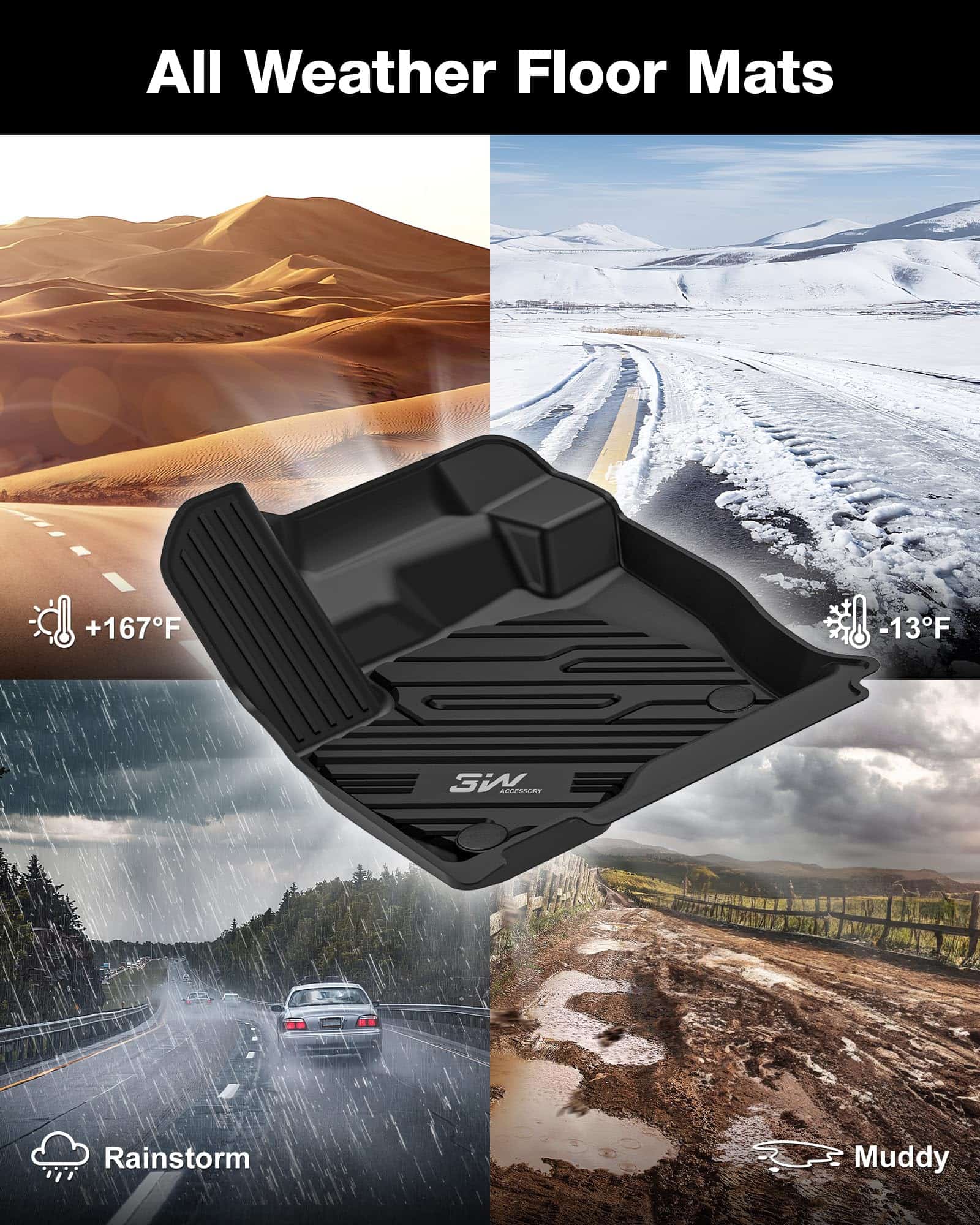 Tapetes para piso 3W Ajuste para Ford Edge 2015-2024 y Ford - Imagen 7