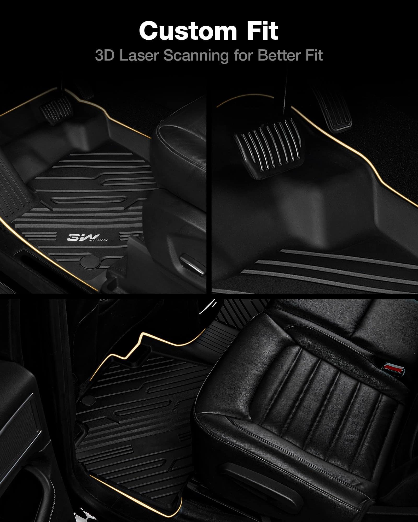 Tapetes para piso 3W Ajuste para Ford Edge 2015-2024 y Ford - Imagen 4