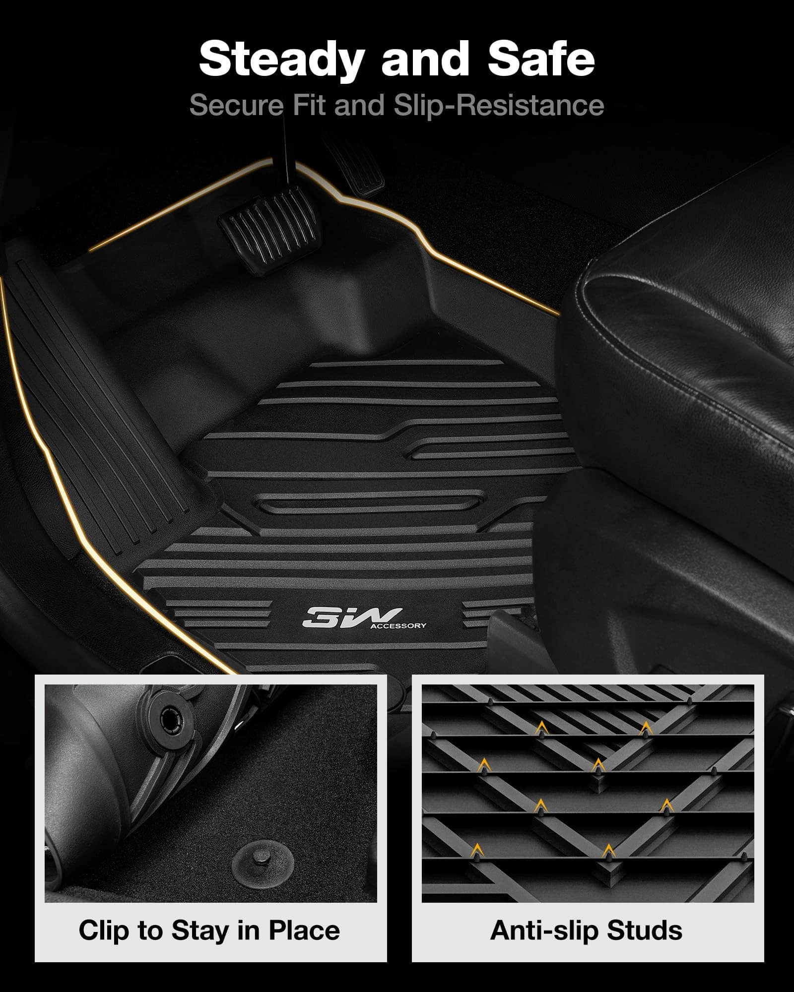 Tapetes para piso 3W Ajuste para Ford Edge 2015-2024 y Ford - Imagen 5