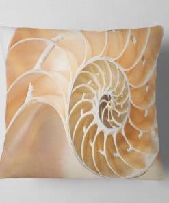 Diseño Arte Patrón de Concha Nautilus Marrón' Cojín