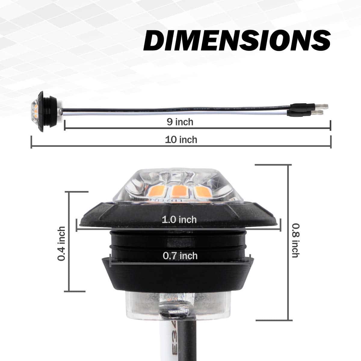 Meerkatt 3/4 Pulgadas Luz de Marcador Lateral Mini Redonda - Imagen 4