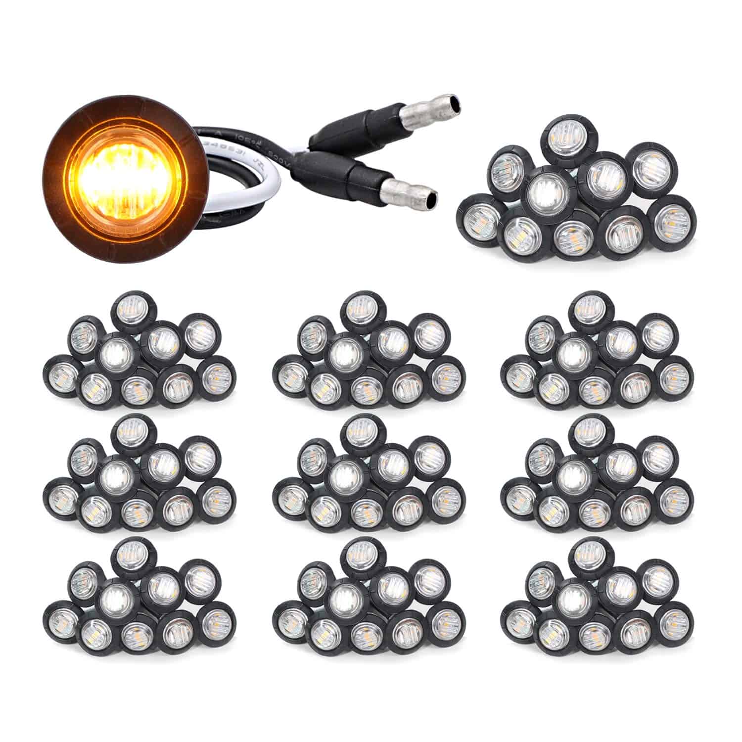 Meerkatt 3/4 Pulgadas Luz de Marcador Lateral Mini Redonda