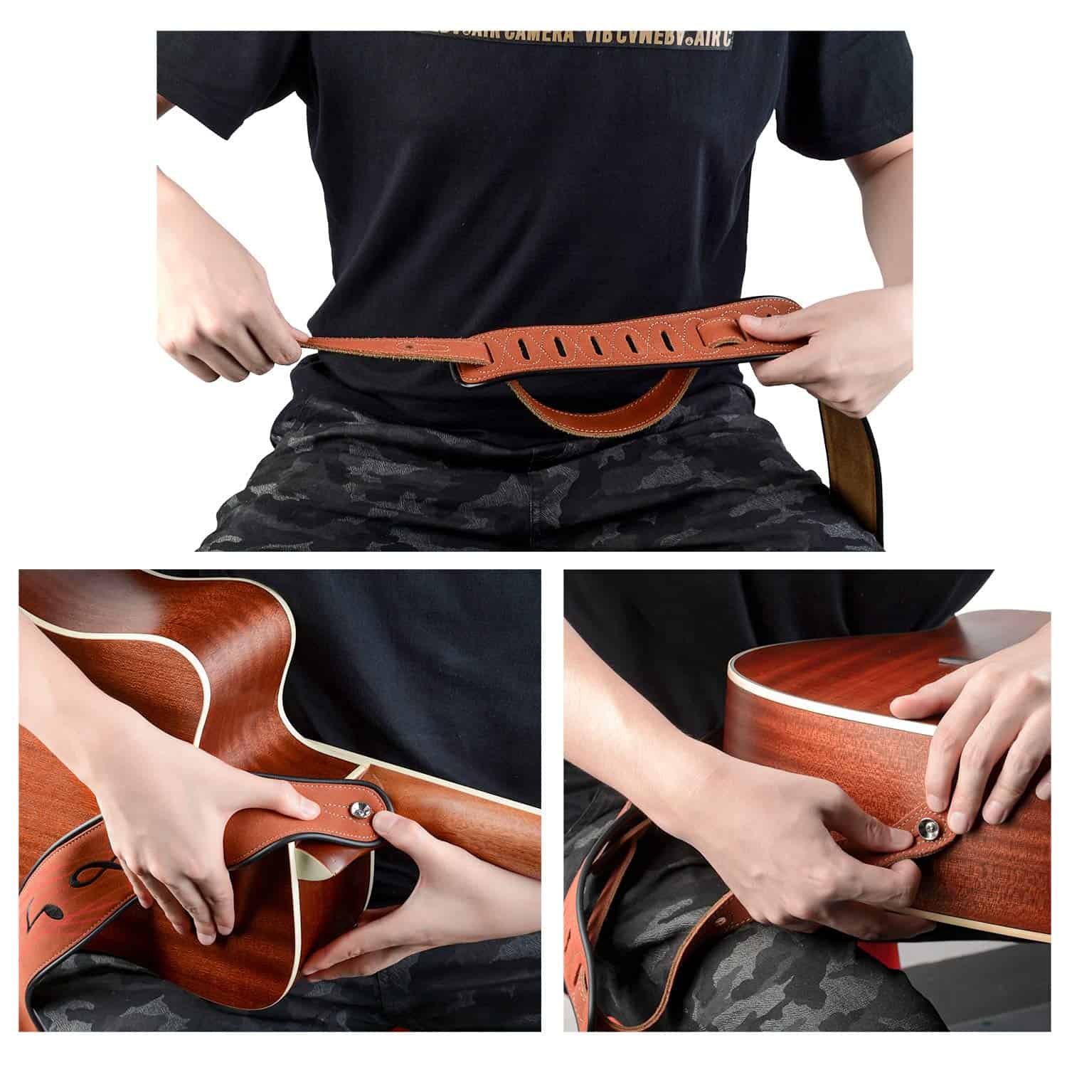 Correa de Guitarra de Cuero Dulphee, Ancho de 2.8 Pulgadas - Imagen 7