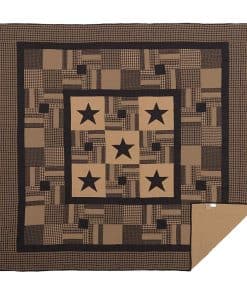 Colcha de Rey VHC Brands Black Check Star 105Wx95L Diseño