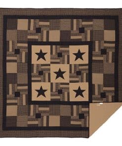 Edredón Queen VHC Brands Black Check Star 90Wx90L Diseño