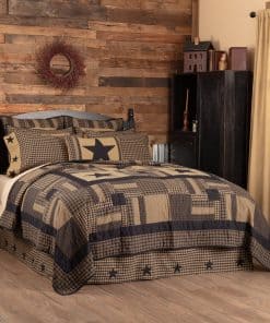 Edredón VHC Brands Black Check Star Twin 68Wx86L Diseño