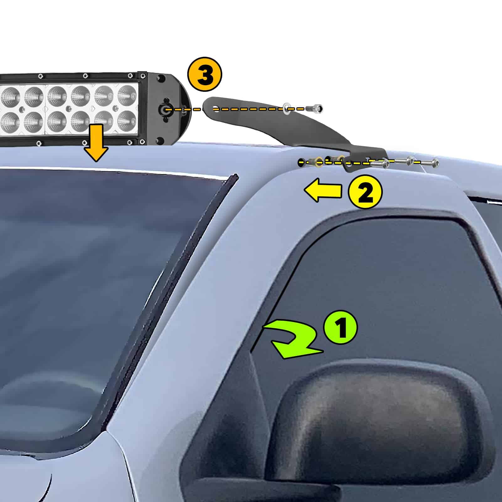 Barra de Luz LED Curvada DaSen 52" 300W con Soportes de - Imagen 3