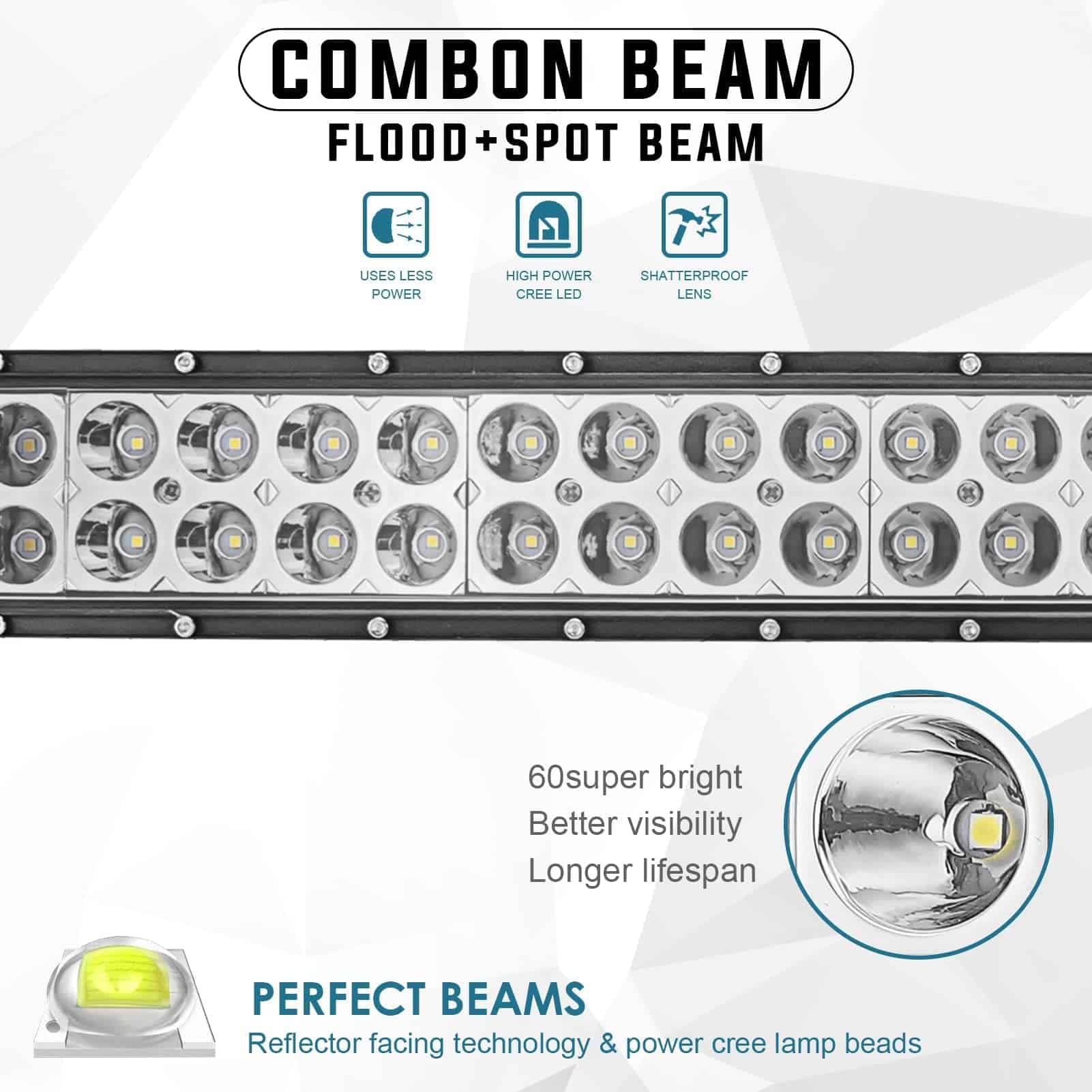 Barra de Luz LED Curvada DaSen 52" 300W con Soportes de - Imagen 6