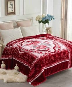 Manta de felpa coreana JYK 75"x87", 5 LB - 2 capas