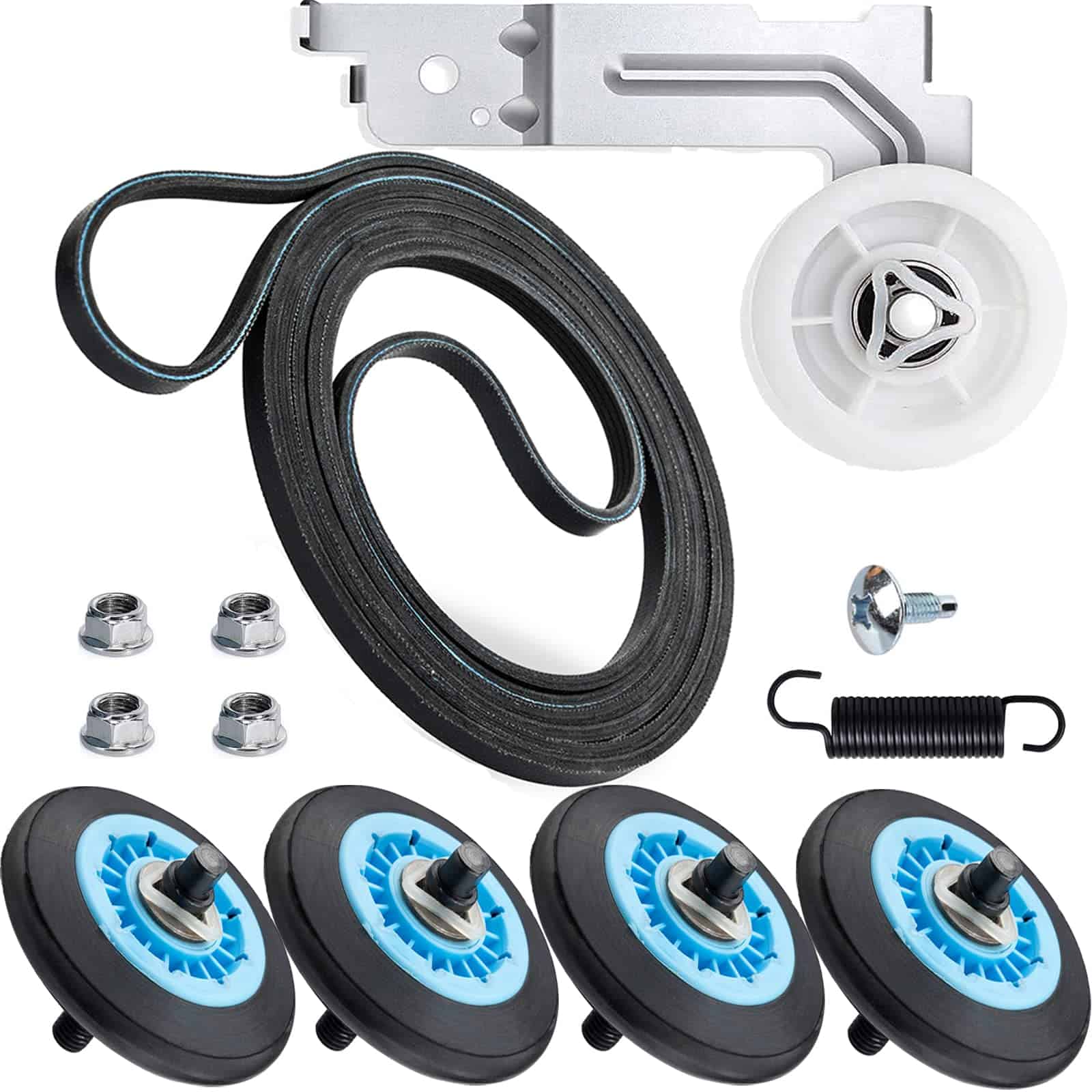 Kit de Repuesto para Rodillo de Secadora -Negro Plateado Azu