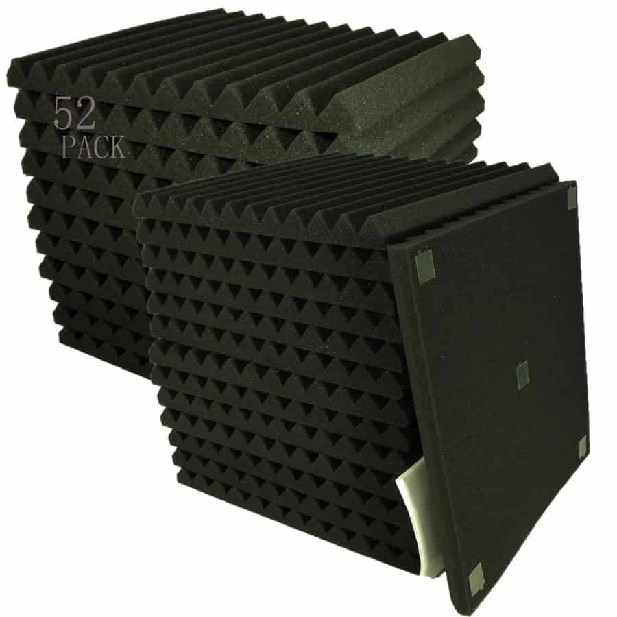 52 Paquete de 12 "X 12 "X1" Paneles -Negro